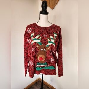 United States Sweaters Light Up Red Nosed Reindeer Rudolph Christmas Sweater